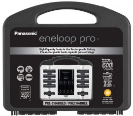 Kit Carregador Panasonic Eneloop + 8 Pilhas AA + 2 Pilhas AAA C/ Case