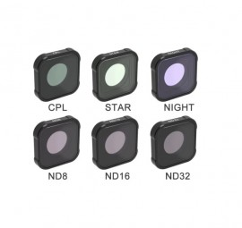 Kit Filtros 6 em 1 Para GoPro Hero 9 Nd + Star + CPL + Night